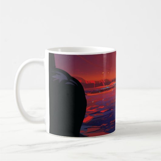レトロ宇宙ポスター – 視聴者Observe Trappist-1e. コーヒーマグカップ (左)
