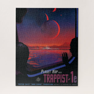 レトロ宇宙ポスター – 視聴者Observe Trappist-1e. ジグソーパズル