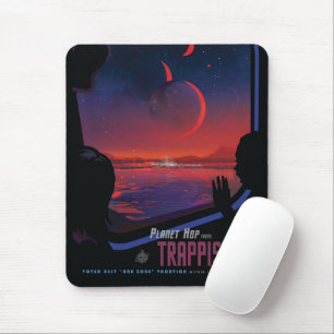 レトロ宇宙ポスター – 視聴者Observe Trappist-1e. マウスパッド
