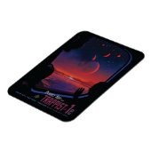 レトロ宇宙ポスター – 視聴者Observe Trappist-1e. マグネット (左側)