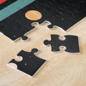 レトロ宇宙ロケットイラストレーション ジグソーパズル (側面)