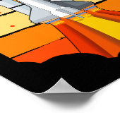 レトロ宇宙ロケットヴィンテージ宇宙探査機 ポスター (角)