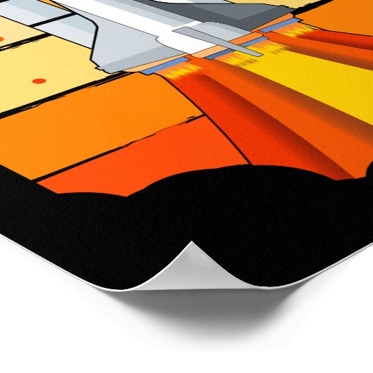 レトロ宇宙ロケットヴィンテージ宇宙探査機 ポスター (角)