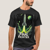 レトロ宇宙ロケット発射 – ヴィンテージ宇宙探査機 Tシャツ (正面)
