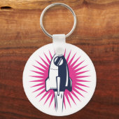 レトロ宇宙ロケット キーホルダー (正面)