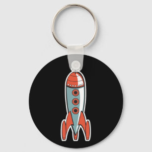 レトロ宇宙ロケット キーホルダー