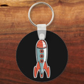 レトロ宇宙ロケット キーホルダー (正面)