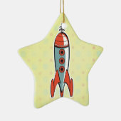 レトロ宇宙ロケット セラミックオーナメント (右)