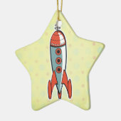 レトロ宇宙ロケット セラミックオーナメント (左)
