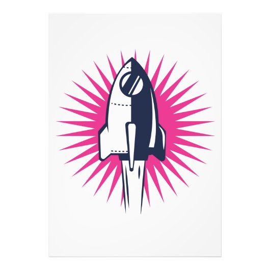 レトロ宇宙ロケット フォトプリント            (正面)