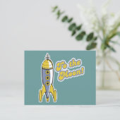 レトロ宇宙ロケット ポストカード (スタンド正面)