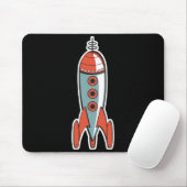 レトロ宇宙ロケット マウスパッド (マウス)