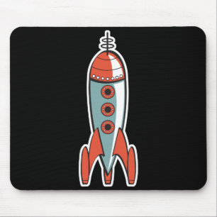 レトロ宇宙ロケット マウスパッド