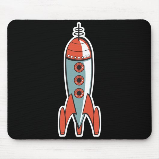レトロ宇宙ロケット マウスパッド (正面)