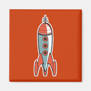レトロ宇宙ロケット マグネット
