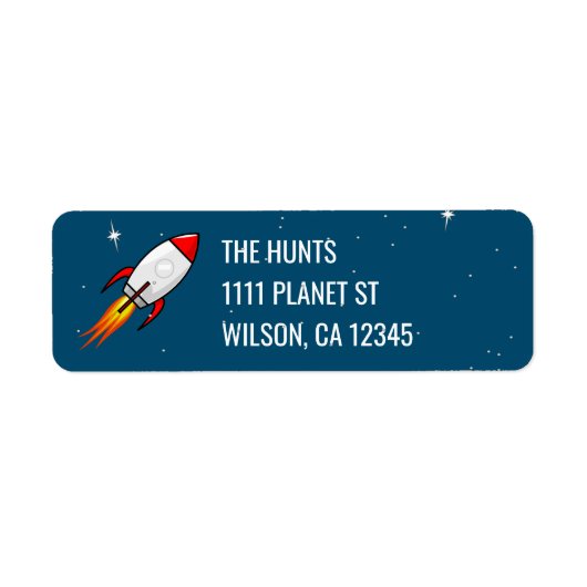 レトロ宇宙ロケット ラベル (正面)