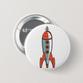 レトロ宇宙ロケット 缶バッジ (正面&裏面)