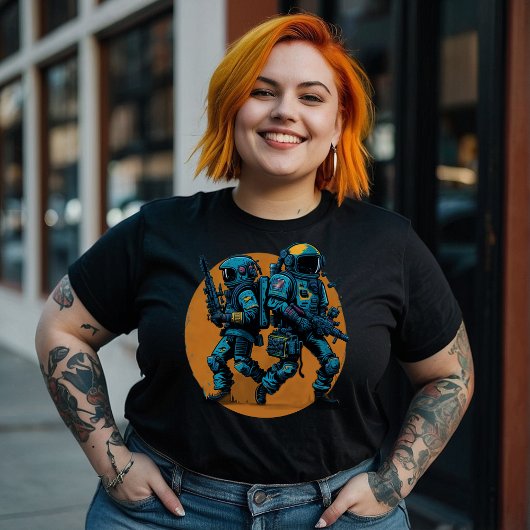 レトロ宇宙宇宙飛行士銀河系反乱戦闘機サイエンスフィクション Tシャツ