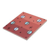 レトロ宇宙年代惑星スターサーモンピンク タイル (側面)