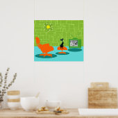 レトロ宇宙年齢子猫ポスター ポスター (キッチン)