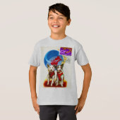 レトロ宇宙年齢（犬の飛行士） Tシャツ (正面フル)