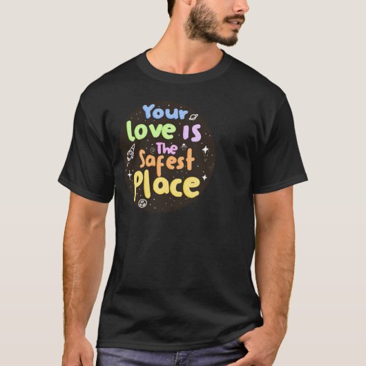 レトロ宇宙愛 Tシャツ (正面)