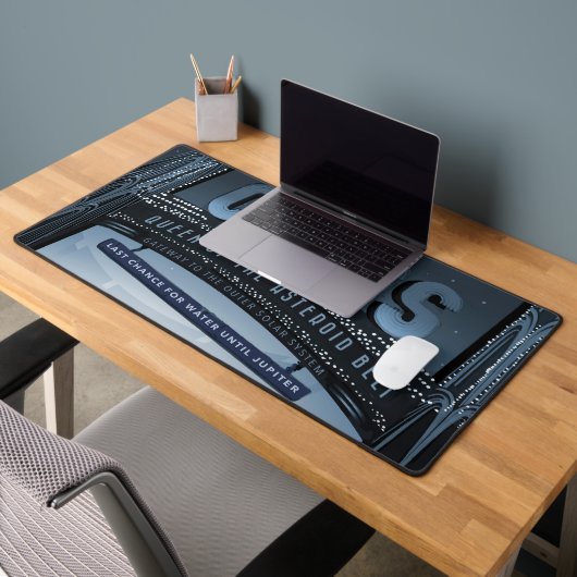 レトロ宇宙旅行ポスター – ドワーフプラネットセレス。 デスクマット (オフィス2)