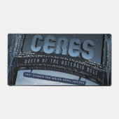 レトロ宇宙旅行ポスター – ドワーフプラネットセレス。 デスクマット (正面)