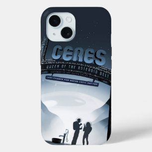 レトロ宇宙旅行ポスター – ドワーフプラネットセレス。 iPhone 15ケース