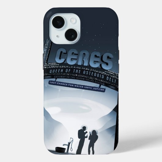 レトロ宇宙旅行ポスター – ドワーフプラネットセレス。 Case-Mate iPhoneケース (裏面)
