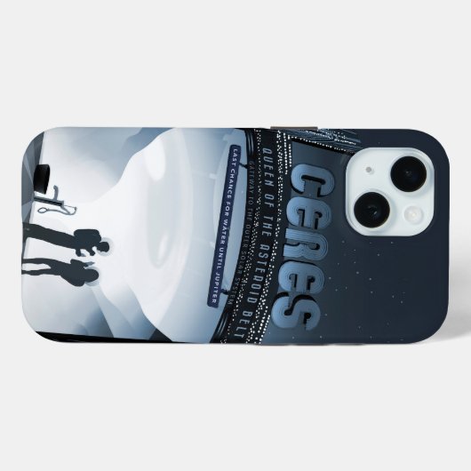 レトロ宇宙旅行ポスター – ドワーフプラネットセレス。 Case-Mate iPhoneケース (裏面 (横))