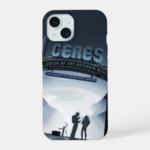 レトロ宇宙旅行ポスター – ドワーフプラネットセレス。 iPhone 15ケース