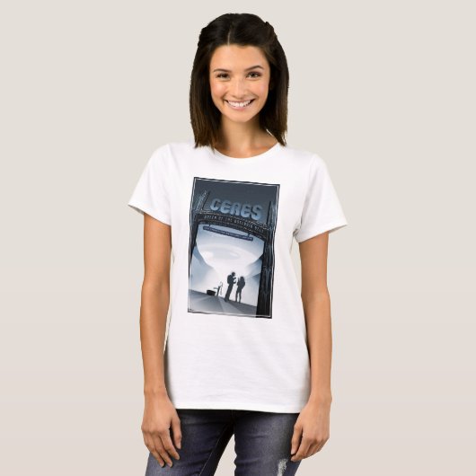 レトロ宇宙旅行ポスター – ドワーフプラネットセレス。 Tシャツ (正面フル)