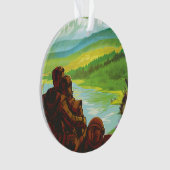 レトロ宇宙旅行ポスター – 地球科学ミッション オーナメント (正面)