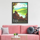 レトロ宇宙旅行ポスター – 地球科学ミッション キャンバスプリント (インサイチュ (リビング))