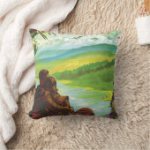 レトロ宇宙旅行ポスター – 地球科学ミッション クッション (ブランケット)