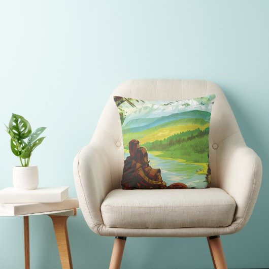 レトロ宇宙旅行ポスター – 地球科学ミッション クッション (椅子)