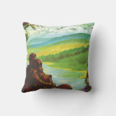 レトロ宇宙旅行ポスター – 地球科学ミッション クッション (裏面)