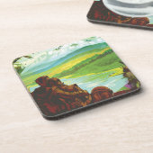 レトロ宇宙旅行ポスター – 地球科学ミッション コースター (左側)