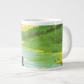 レトロ宇宙旅行ポスター – 地球科学ミッション ジャンボコーヒーマグカップ (正面右)