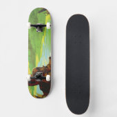 レトロ宇宙旅行ポスター – 地球科学ミッション スケートボード (正面)