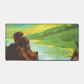 レトロ宇宙旅行ポスター – 地球科学ミッション デスクマット (正面)