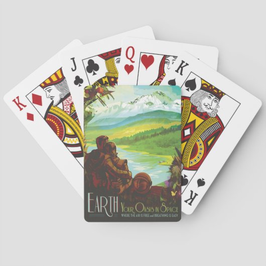 レトロ宇宙旅行ポスター – 地球科学ミッション トランプ (裏面)