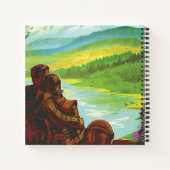 レトロ宇宙旅行ポスター – 地球科学ミッション ノートブック (裏面)