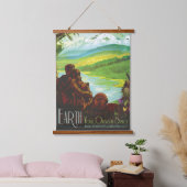 レトロ宇宙旅行ポスター – 地球科学ミッション 吊り下げ型タペストリー (寝室)