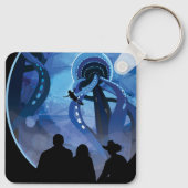 レトロ宇宙旅行ポスター – Jupiter's Moon Europa. キーホルダー (裏面)