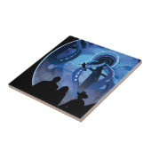 レトロ宇宙旅行ポスター – Jupiter's Moon Europa. タイル (側面)