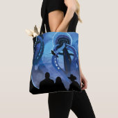 レトロ宇宙旅行ポスター – Jupiter's Moon Europa. トートバッグ (クローズアップ)