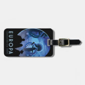 レトロ宇宙旅行ポスター – Jupiter's Moon Europa. ラゲッジタグ (正面横)