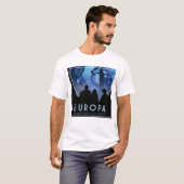 レトロ宇宙旅行ポスター – Jupiter's Moon Europa. Tシャツ (正面フル)